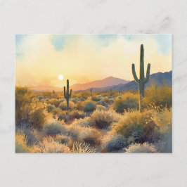 Saguaro Cactus Desert Sunset Briefkaart