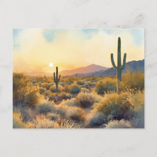 Saguaro Cactus Desert Sunset Briefkaart