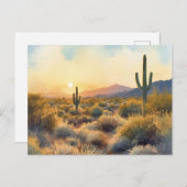 Saguaro Cactus Desert Sunset Briefkaart (Voorkant / Achterkant)