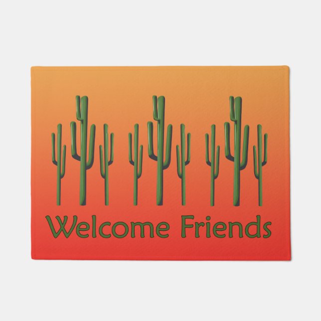 Saguaro Cactus Desert Sunset Doormat Deurmat (Voorkant)