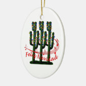 Saguaro Cactus Feliz Navidad kerstversiering Keramisch Ornament (Links)