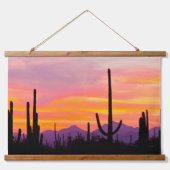 Saguaro Cactus Forest op Sunset Hangend Wandkleed (Voorkant)