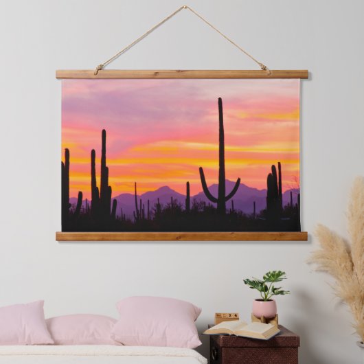 Saguaro Cactus Forest op Sunset Hangend Wandkleed (Slaapkamer)