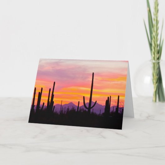Saguaro Cactus Forest op Sunset Kaart (Voorkant)