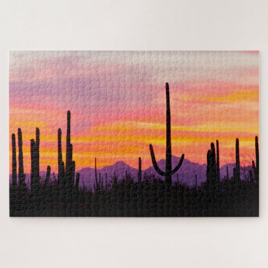 Saguaro Cactus Forest op Sunset Legpuzzel (Horizontaal)