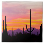 Saguaro Cactus Forest op Sunset Tegeltje (Voorkant)