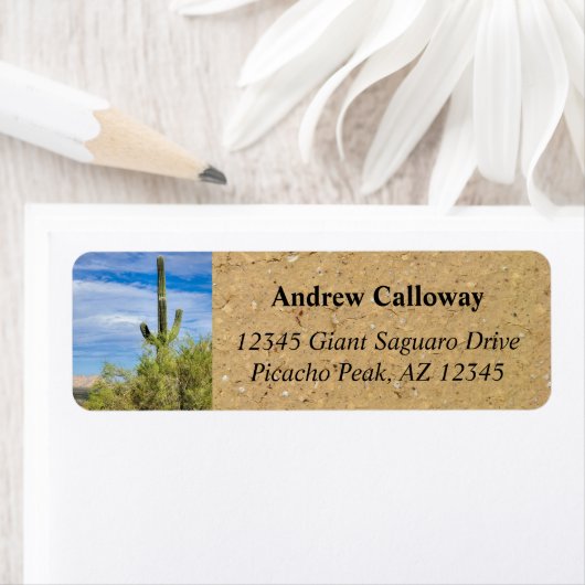 Saguaro Cactus Green Palo Verde Trees Arizona Etiket (Insitu)