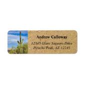 Saguaro Cactus Green Palo Verde Trees Arizona Etiket (Voorkant)