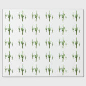 Saguaro Cactus Green Pattern Desert Cadeaupapier (Vlak)