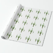 Saguaro Cactus Green Pattern Desert Cadeaupapier (Uitgerold)