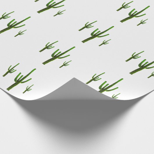Saguaro Cactus Green Pattern Desert Cadeaupapier (Hoek)