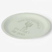 Saguaro Cactus Hand Drawn Green Baby shower Papieren Bordje (Gekanteld)