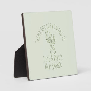 Saguaro Cactus Hand Getekende Groene Baby Shower Fotoplaat