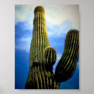 Saguaro Cactus High Briefkaart Poster