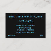 Saguaro Cactus met Sjabloon Oranje Sky op Barber Visitekaartje (Achterkant)