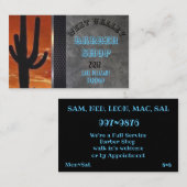 Saguaro Cactus met Sjabloon Oranje Sky op Barber Visitekaartje (Voorkant / Achterkant)