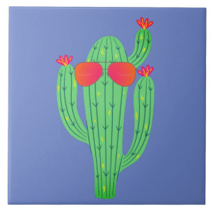 Saguaro Cactus met zonnebril Funny Southwest Tegeltje