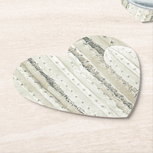 Saguaro Cactus Neutrale Kleuren Prikkelig Cool Kartonnen Onderzetters (Gekanteld)