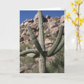 Saguaro Cactus Notecard Kaart (Gele Bloem)
