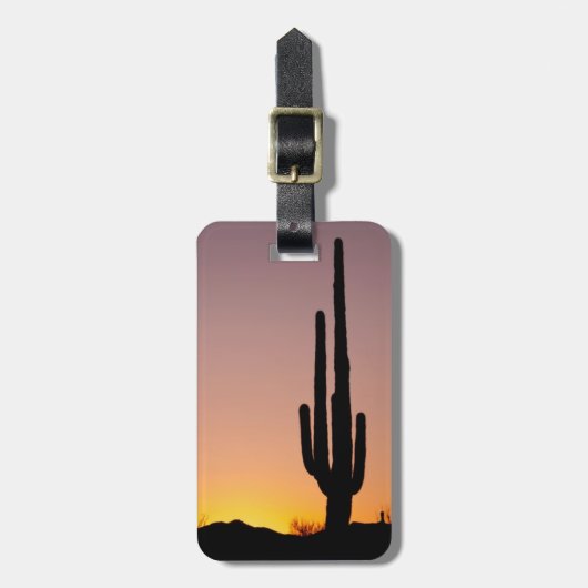 Saguaro Cactus op Sunset Bagagelabel (Voorkant verticaal)