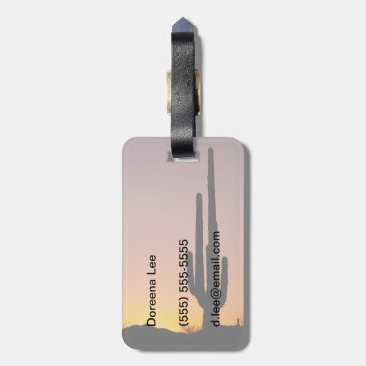 Saguaro Cactus op Sunset Bagagelabel (Achterkant verticaal)