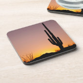 Saguaro Cactus op Sunset Bier Onderzetter (Linkerzijde)
