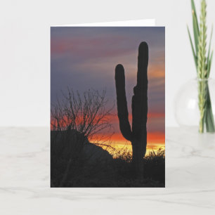 Saguaro Cactus op Sunset, Blank Wenskaart Kaart