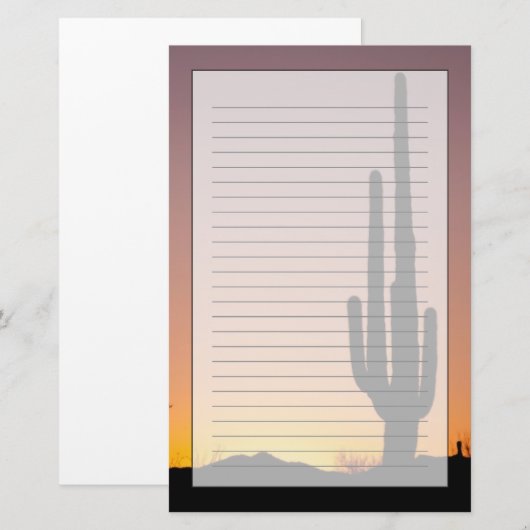Saguaro Cactus op Sunset Briefpapier (Voorkant / Achterkant)