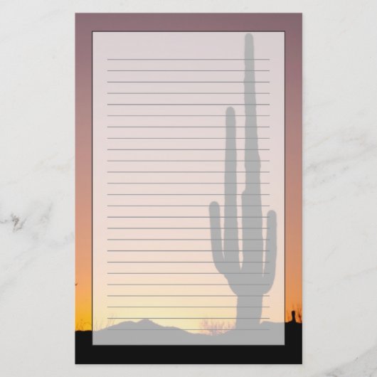 Saguaro Cactus op Sunset Briefpapier (Voorkant)