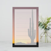 Saguaro Cactus op Sunset Briefpapier (Staand voorkant)