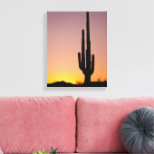 Saguaro Cactus op Sunset Canvas Afdruk (Insitu (Woonkamer))