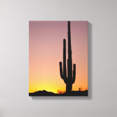 Saguaro Cactus op Sunset Canvas Afdruk (Voorkant)