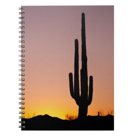 Saguaro Cactus op Sunset Notitieboek (Voorkant)