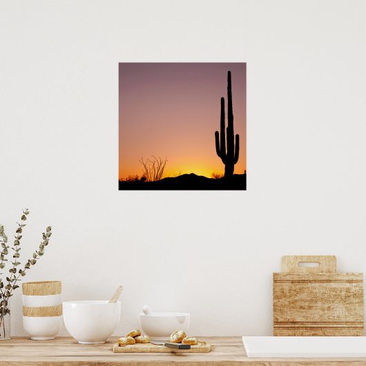 Saguaro Cactus op Sunset Poster (Keuken)