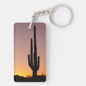 Saguaro Cactus op Sunset Sleutelhanger (achterkant)