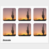 Saguaro Cactus op Sunset Vierkante Sticker (Vel)