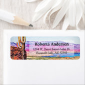 Saguaro Cactus Paars Mountians Blue Lake Arizona Etiket (Insitu)