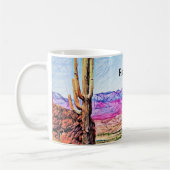 Saguaro Cactus Paars Mountians Blue Lake Arizona Koffiemok (Links)