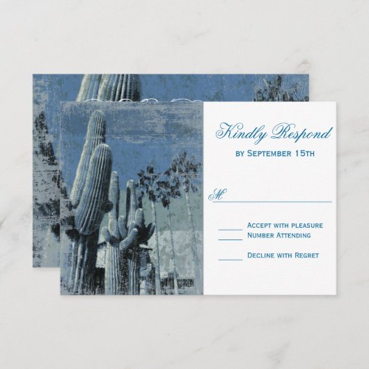 Saguaro Cactus Palm Tree Arizona Wedding RSVP Card (Voorkant / Achterkant)