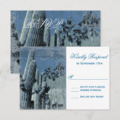 Saguaro Cactus Palm Tree Arizona Wedding RSVP Card Kaartje (Voorkant / Achterkant)