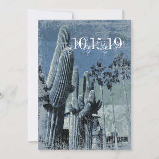 Saguaro Cactus Palm Trees Arizona Wedding Invites Kaart (Voorkant)