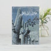 Saguaro Cactus Palm Trees Arizona Wedding Invites Kaart (Staand voorkant)