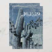 Saguaro Cactus Palm Trees Arizona Wedding Invites Kaart (Voorkant / Achterkant)