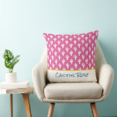 Saguaro Cactus Patroon Modern Woestijn NAAM Roze Kussen (Stoel)