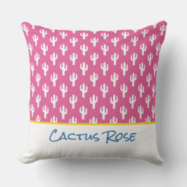 Saguaro Cactus Patroon Modern Woestijn NAAM Roze Kussen