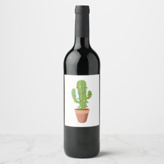 Saguaro-cactus-Plant Wijn Etiket