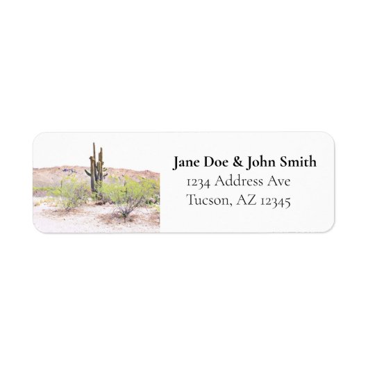 Saguaro Cactus Return Address Labels (Voorkant)