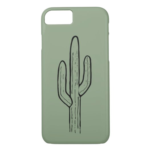 Saguaro Cactus Sage Green iPhone Case (Achterkant)