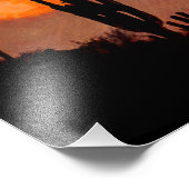 Saguaro Cactus Silhouette Arizona Red Sunset Foto Afdruk (Hoek)