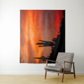 Saguaro Cactus Silhouette Arizona Red Sunset Wandkleed (In situ)